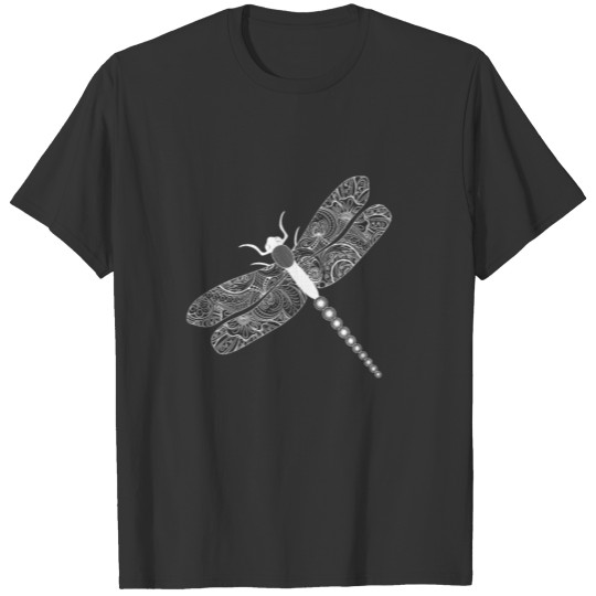 Tribal Mental Health Dragonfly Tattoo T-Shirt WH T-shirt