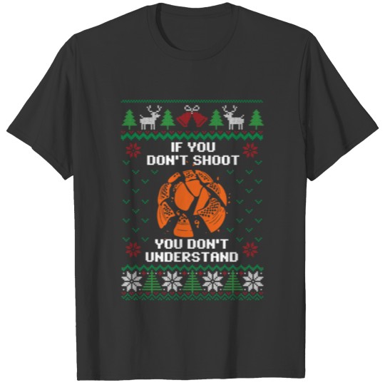 Trap Shooting Ugly Christmas Gift Sports Girl Gun T-shirt