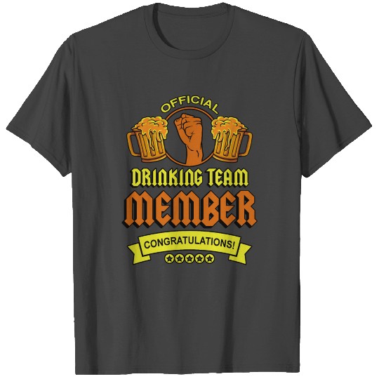 Official Drinking Team Member Congratulations T Shirts