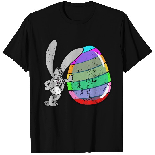Retro Vintage Grunge Style Easter Bunny T Shirts