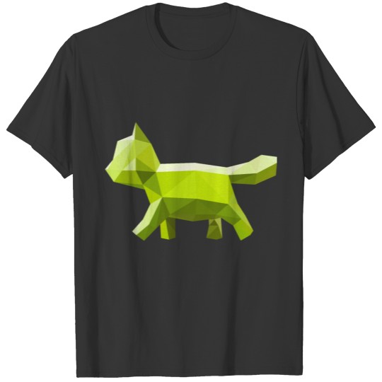 Cat Geometric Green T-shirt