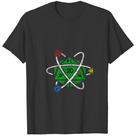 D20 Atom Shirt Funny Tshirts dice Game Shirt Board T-shirt