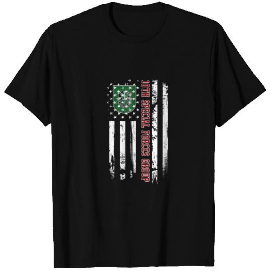 10th Special Forces Group American Flag T Shirts