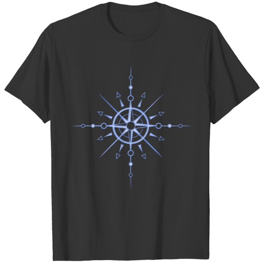 Snowflake, ice crystal. Sun with wind rose. T Shirts