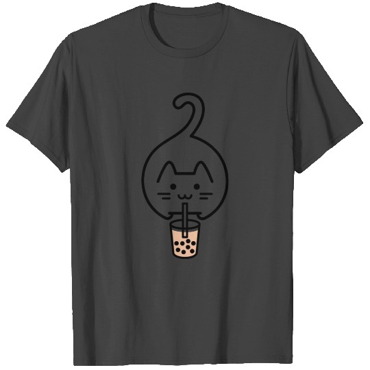 Cute Milk Tea Cat Boba Lover T Shirts
