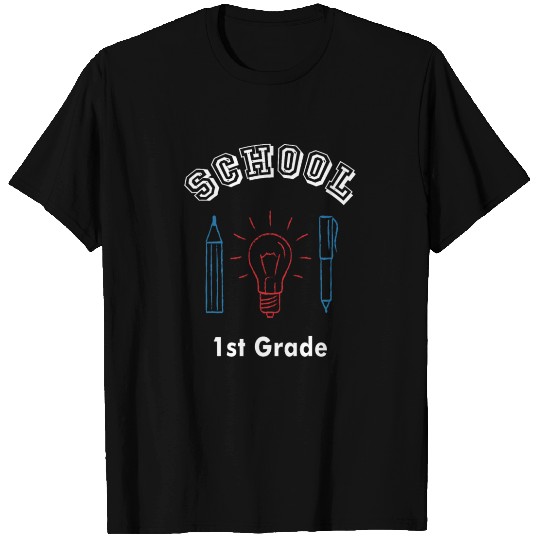 1st First Grade Inventor Back to School design T Shirts