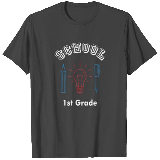 1st First Grade Inventor Back to School design T Shirts