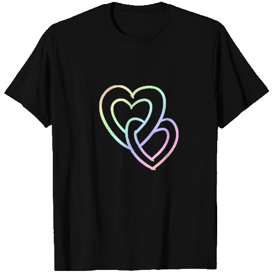 rainbow heart love Valentine´s Day gift idea T Shirts