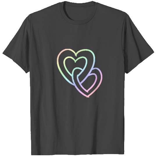 rainbow heart love Valentine´s Day gift idea T Shirts