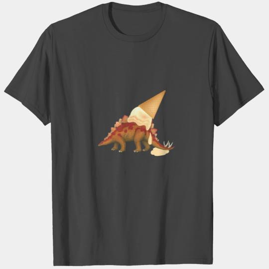 Stegosaurus with vanilla ice cream cone T Shirts