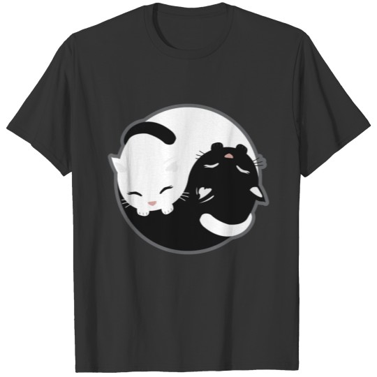 Cat - Yin Yang Cats Black and White - Gift Idea T Shirts