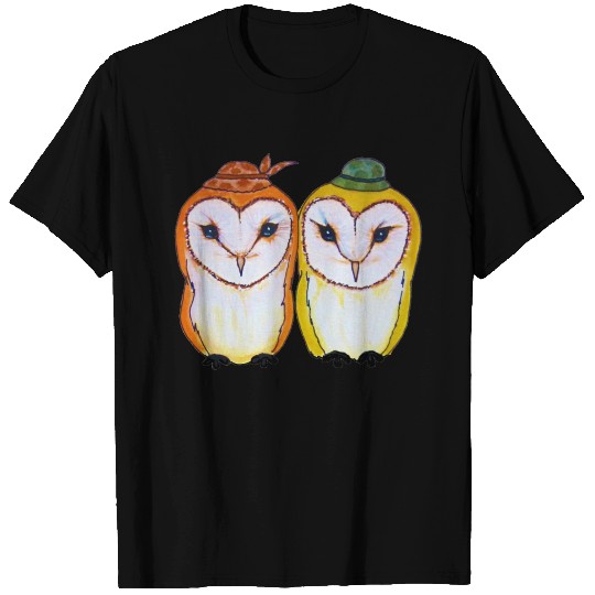 Barn owl love art T Shirts