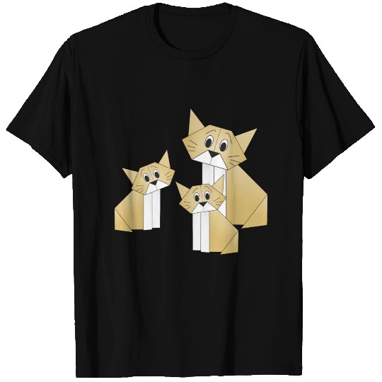 Origami cat and kittens T Shirts
