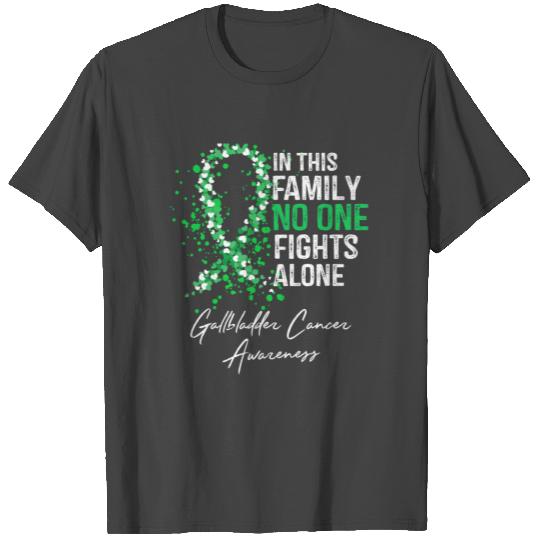 In This Family No One Fights Alone Ovarian Cancer T Shirts