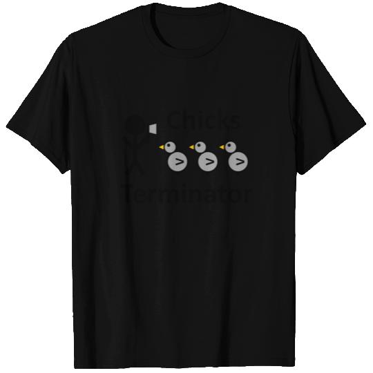 Chicks Terminator - Stick Figure - black T Shirts