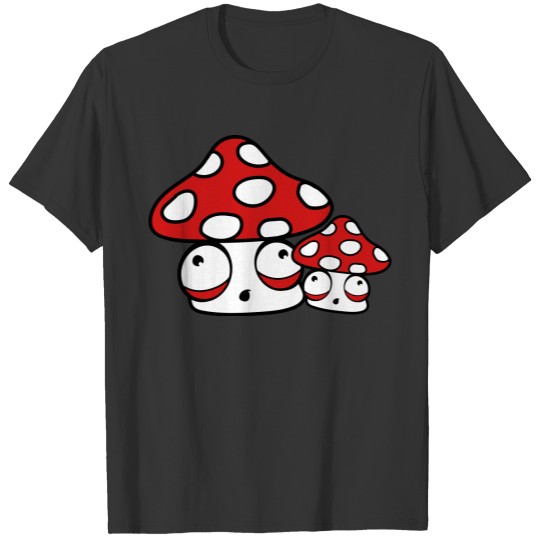 mom dad child baby family fly agaric red dots smal T Shirts