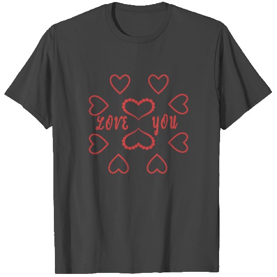Beautiful LOVE YOU heart heart design T Shirts