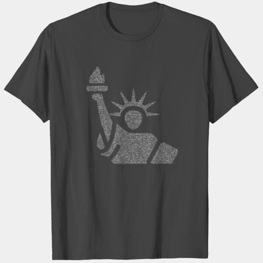 Binary Wordcloud in Statue of Liberty Form (whites T Shirts