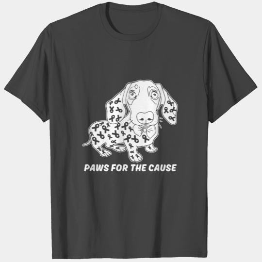 paws for the cause dog animal sad breast cancer T Shirts