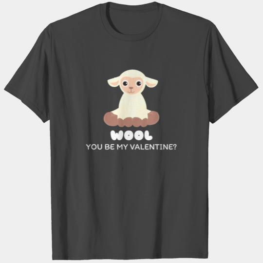 Wool You Be My Valentine Cute Sheep Pun T Shirts