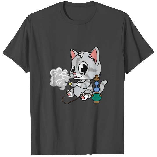 cute cat smoking shisha T Shirts