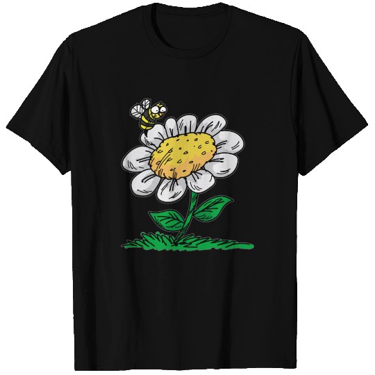 COMMON DAISY FLOWER Bee Cartoon Comic T Shirts