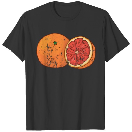 Retro Vintage Grunge Style Blood Orange Grapefruit T Shirts