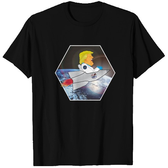 Trump in Rocket Space Force USA Earth From Space T Shirts