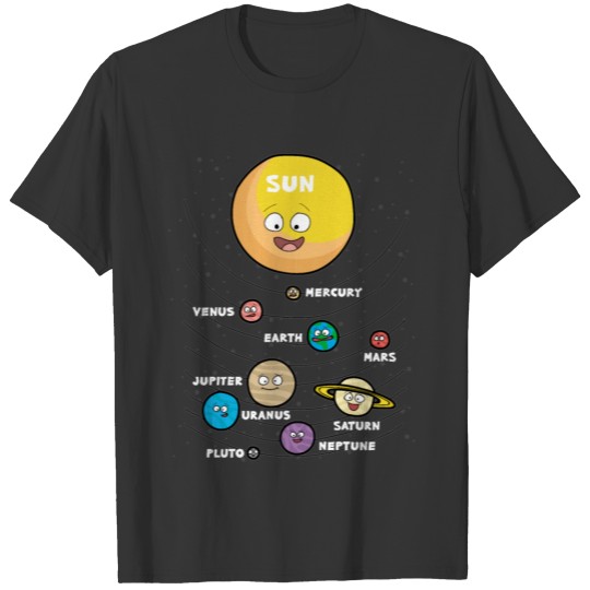 SOLAR SYSTEM FOR KIDS WITH SUN Planet T Shirts