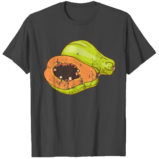 Retro Vintage Grunge Style Papaya Fruit T Shirts