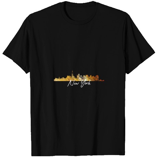 New York skyline writing T Shirts