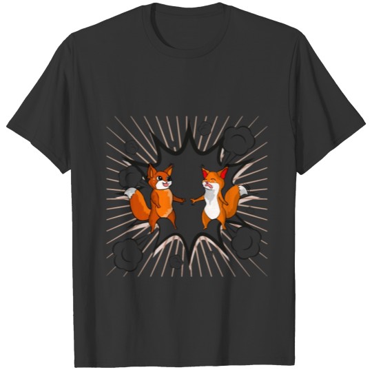 Fox Couple Fighting T-shirt