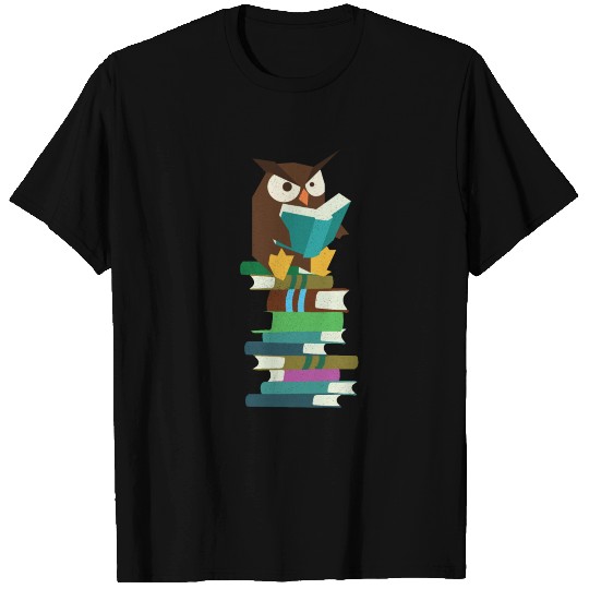 Funny Owl Books Reading Teacher Student Nerdy T Shirts