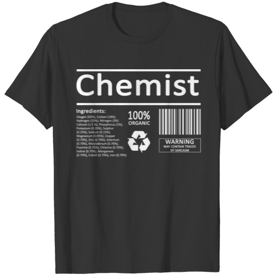 Chemist chemistry student science gift T Shirts