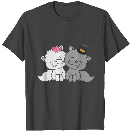 Happy Cats Bride and Groom Wedding - Gift Idea T Shirts