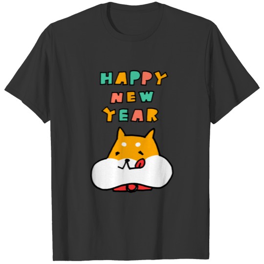 Happy New Year Dog Shiba Inu Fun Gift T-shirt