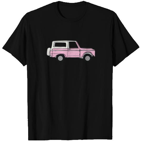Vintage Pink Ford Bronco Design T Shirts