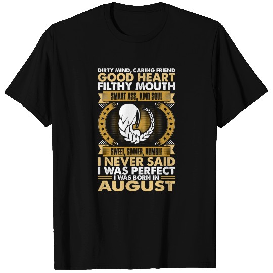 Good Heart Smart Ass Virgo Born In August T Shirts