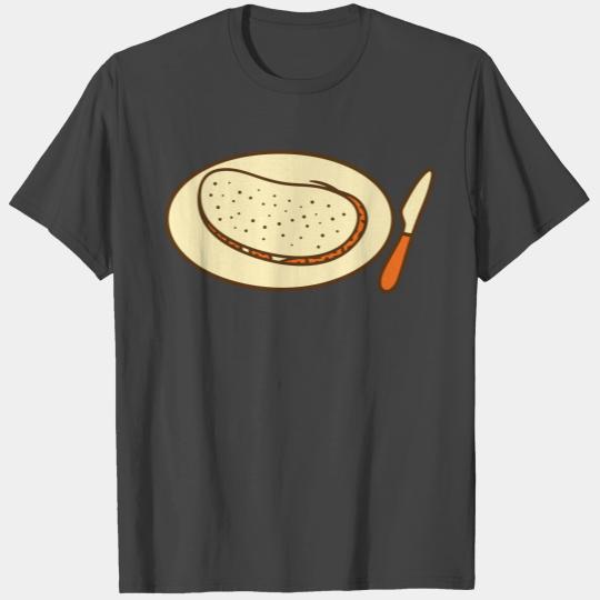 plate knife bread slice hunger toast delicious bak T Shirts
