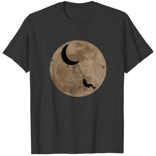 Moon Swing Spaceman Space Planet Universe Vintage T-shirt