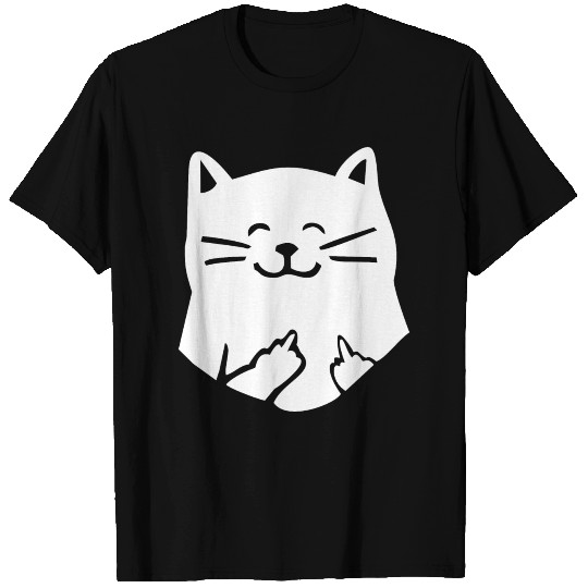 Cat Middle Finger T Shirts