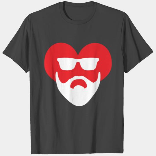 Heart With Beard Men In Love Valentines Day Cool T Shirts