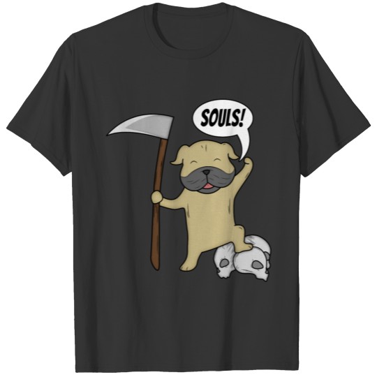 Happy Pug Death Reaper T Shirts