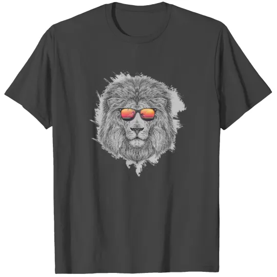Lion head with sunglasses gift idea lion king T Shirts