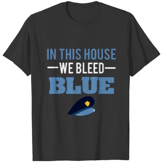 Bleeding Blue Officers Design T-shirt