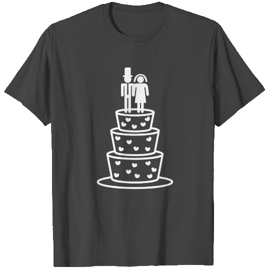 Wedding Cake couple gift married groom bride pair T Shirts