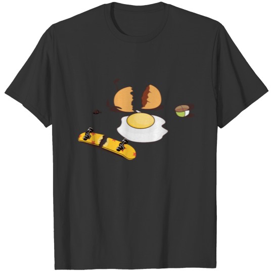 Skateboard egg whipped open T-shirt