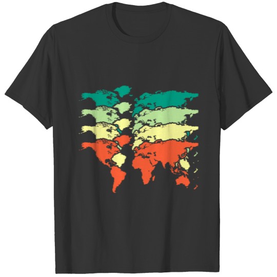 Inspirational Traveling Quotes. World Map. T-shirt