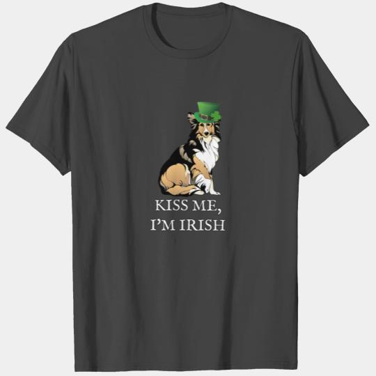 Kiss Me Im Irish Sheltie Kissing Dog Ireland Gift T Shirts