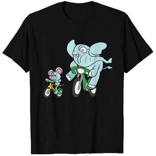 Elephant Mouse Bicycle Cyclist Cycle T Shirts
